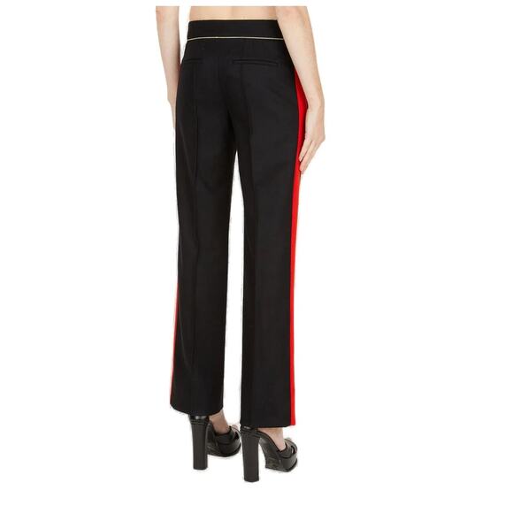 Paco Rabanne Military Pants Virgin Wool Black Red Trim Size US 2 / FR 34 - Picture 2 of 16